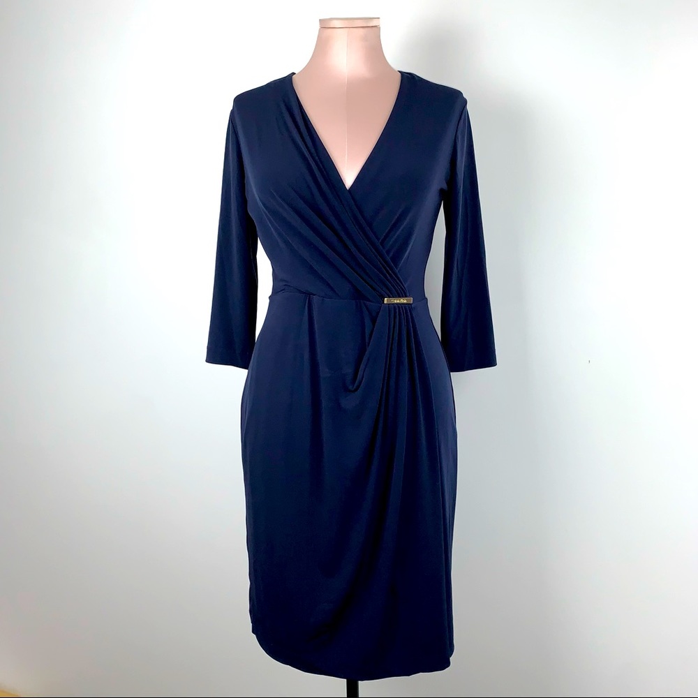 Calvin Klein Navy Wrap Dress